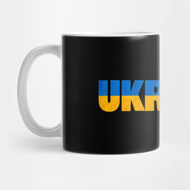 ukraine text with ukranian flag colors by Purrfect